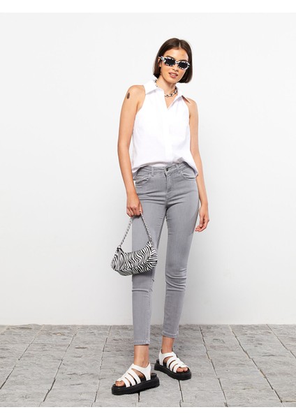 Yeni Sezon Mercury Skinny Fit Düz Cep Detaylı Kadın Rodeo Jean Pantolon