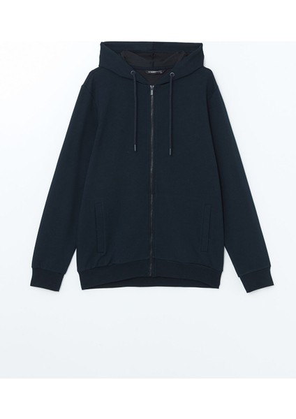 Yeni Sezon Kapüşonlu Basic Erkek Fermuarlı Sweatshirt indirimleri