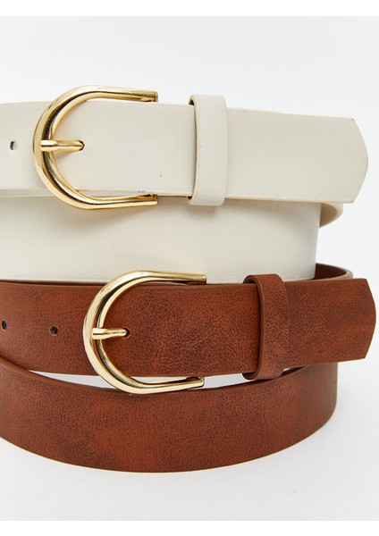 Yeni Sezon Deri Görünümlü Kadın Kemer 2'li fırsatları