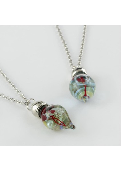 Ds-Derin Sulu Çiçek Fanus Canlı Kolye-Renkli modelleri