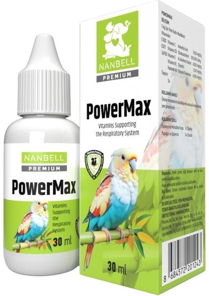 Powermax – Nanbell Premium Kuş Viagrası Güçlendirici ve Kızıştırıcı Vitamin (30 Ml)
