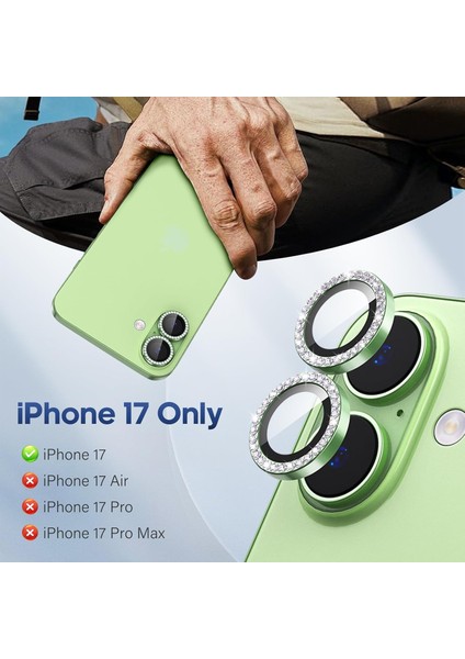 iPhone 17 Kılıf Parlak Taşlı Kamera Koruma Renkli Lens Koruyucu Temperli Cam fiyatları