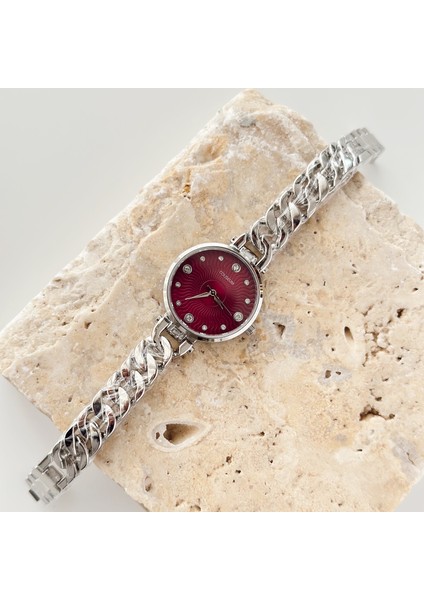 Ola Gümüş Bordo Saat modelleri