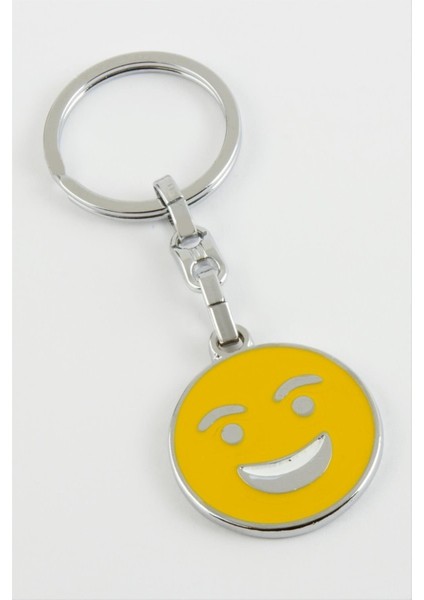 Ds-Derin Gülen Yüz Emoji Metal Anahtarlık-Sarı fiyatları