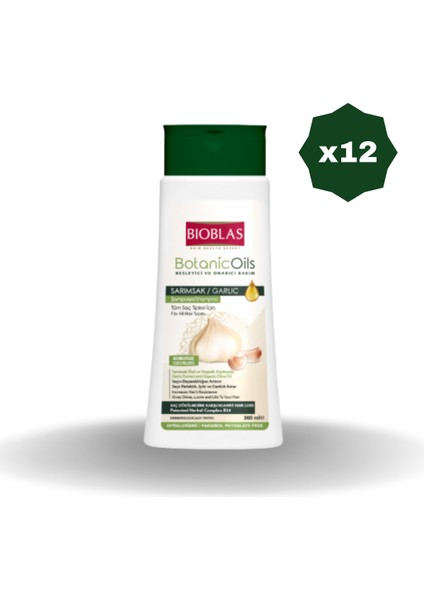 Sarımsak Şampuan Botanic Oils 360 ml - (12 Adet)