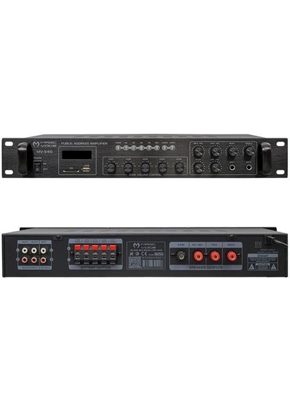 Magicvoice MV-540 100 Watt Usb-Sd-Bluetooth 2 Mikrofon Girişli 5 Bölgeli Hat Trafolu Anfi fiyatları
