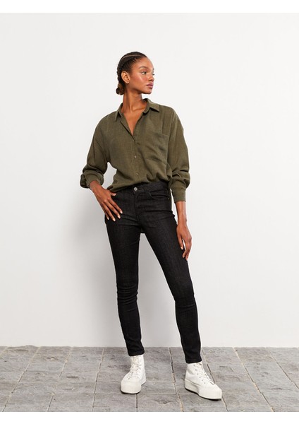 Yeni Sezon Kadın Slim Fit Düz Jean Pantolon