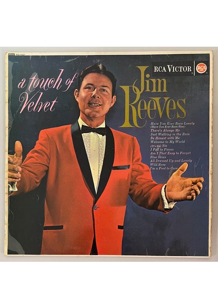 Jim Reeves A Touch Of Velvet Lp Plak (Orijinal 1962 Dönem Ingiltere Baskı Plak)