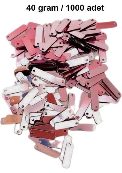 Bakır 15 x 5 mm Dantel Oya Yazma Halhal Abiye Lazer Kesim Pul 1000 Adet / 40 Gram