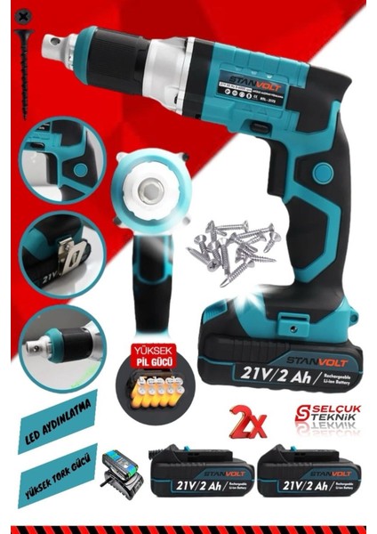 Metal Şanzıman Otomatik Alçıpan Vidalama Hızlı Şarjlı Alçıpan Vidalama