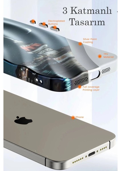 Bfs iPhone 15 Pro Kılıf Crew Desenli Kapak - Galata Kulesi fırsatları