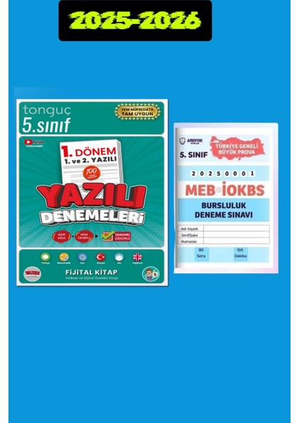 5. Sınıf Yazılı Denemeleri 1. Dönem 1 ve 2. Yazılı 2026