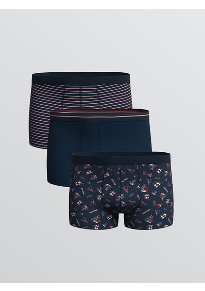 Yeni Sezon Standart Kalıp Pamuklu Esnek Erkek Boxer 3'lü