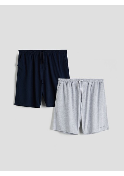 Yeni Sezon Slim Fit Erkek Pijama Alt Şort 2'li