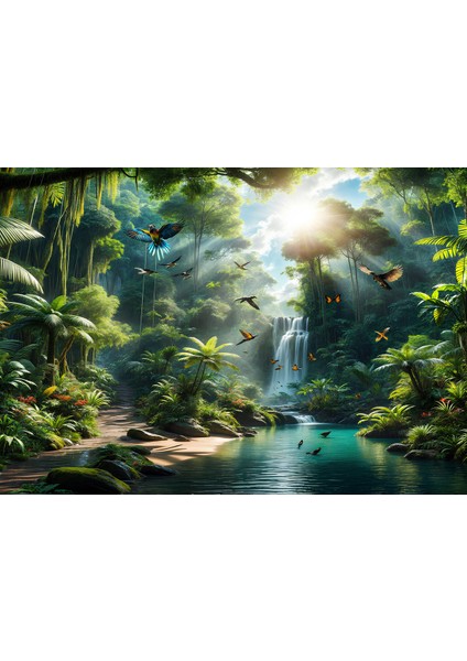 Amazon Ormanlarında Sıradan Bir Gün Duvar Örtüsü Duvar Halısı Wall Tapestry