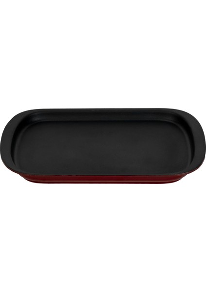 Döküm Dikdörtgen Servis Tabağı Ölçü 32X20CM.-BORDO