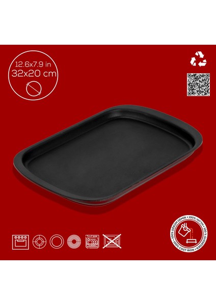 Döküm Dikdörtgen Servis Tabağı Ölçü 32X20CM.-BORDO fırsatları
