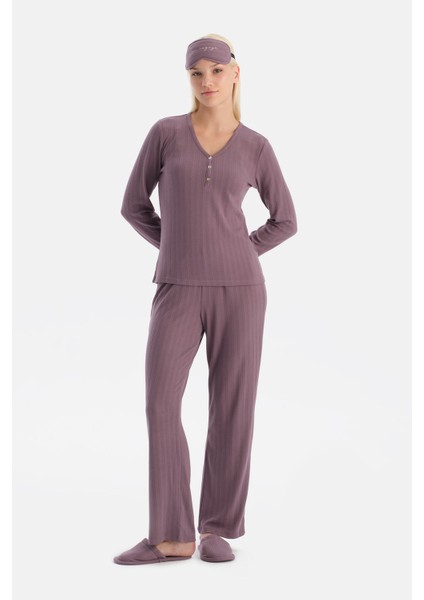 Poıntel V Yaka Tişört Pantolon Seyahat Pj Seti fırsatları