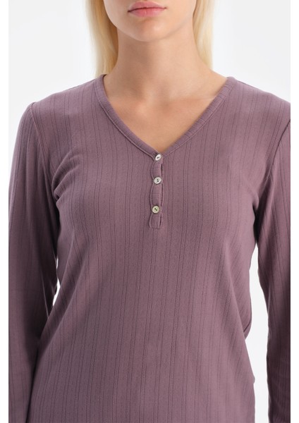 Poıntel V Yaka Tişört Pantolon Seyahat Pj Seti indirimleri