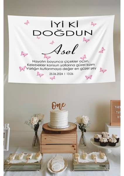 Kaliteli Kumaş , Kişiye Özel Doğum Günü Duvar Örtüsü Yeni Tasarım