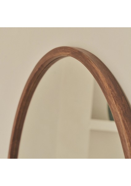 Büyük Koyu Ahşap Yuvarlak Ahşap Duvar Aynası 90CM x 90CM fiyatları