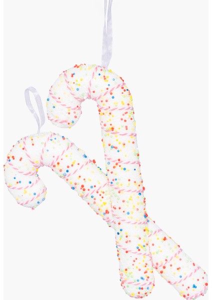 Happy Sugar Pembe, Beyaz 2'li Baston Şeker Süs 18,5X28CM