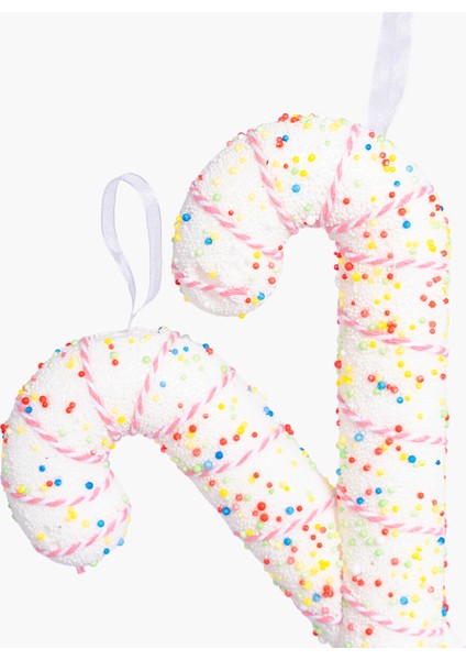 Happy Sugar Pembe, Beyaz 2'li Baston Şeker Süs 18,5X28CM fiyatları