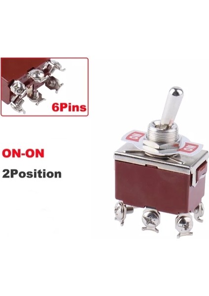 MR-157 12MM Toggle Swıtch Büyük Boy On-On 6 Bacaklı vidalı