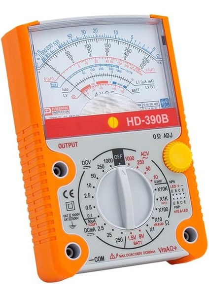 Powermaster HD-390B Geniş Ekran Analog Multimetre Ölçü Aleti