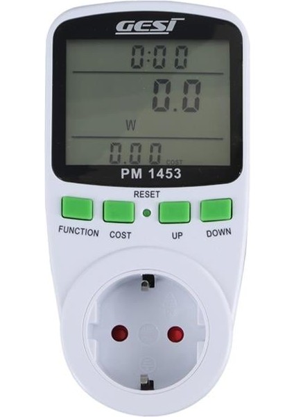 Gesi PM-1453 Dijital Wattmetre Enerji Sarfiyat Ölçer Tüketim Ölçer 220 Volt 16 Amper 3680 Watt Priz fiyatları