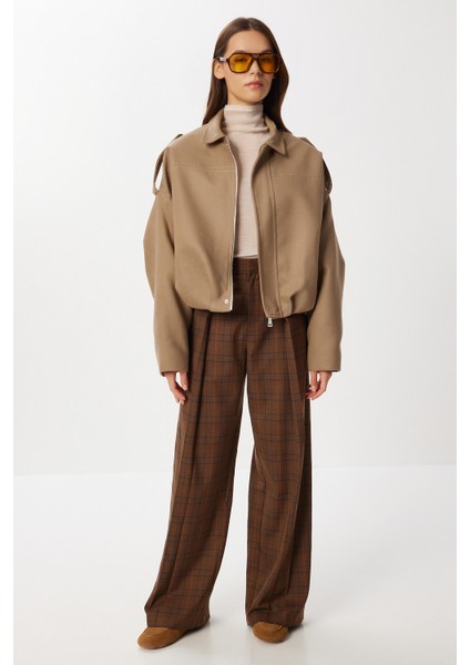 Süet Görünümlü Bomber Ceket LOH0014 Vizon fiyatları