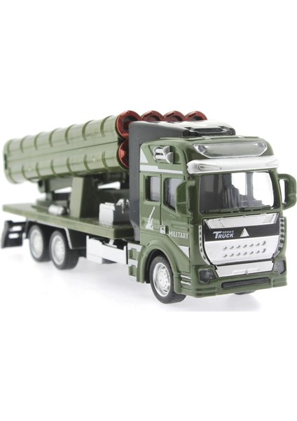 Sürtmeli Die Cast Metal Roketatar Rampalı Askeri Kamyon modelleri