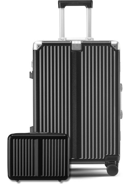 Joya Pc Policarbon 2'li Valiz Seti (Orta ve Makyaj) Siyah