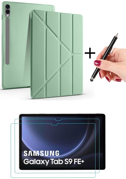 Samsung Tab S10 Plus / S9 Plus / Tab S9 Fe Plus Uyumlu Kalem Bölmeli Kılıf + Kalem + Ekran Koruyucu