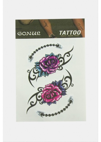 Ds-Derin Gül Tattoo Dövme Sticker-Beyaz