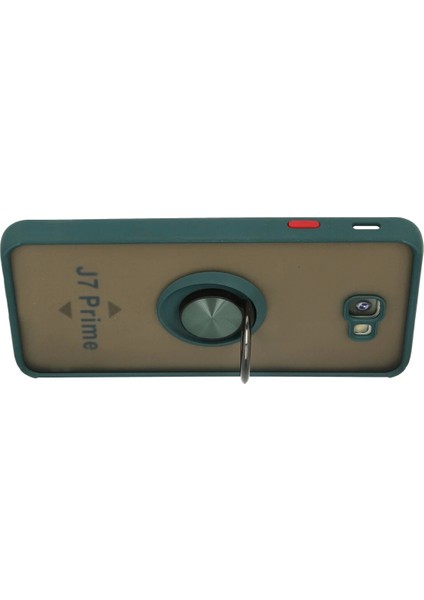 Bfs Samsung Galaxy J7 Prime Kılıf Montreal Yüzüklü Silikon Kapak - Yeşil modelleri