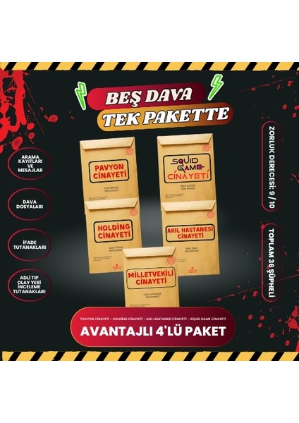 5 Dava Dosyası Dedektif Oyunu Cinayet Çözme Suçluyu Bulma Oyunu|dava Çözme Oyunu|dedektiflik Oyunu|pavyon Cinayeti|milletvekili Cinayeti|akıl Hastanesi Cinayeti|squıd Game Cinayeti|holding Cinayeti