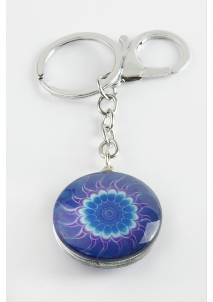 Ds-Derin Çiçek Cam Anahtarlık-Mavi fiyatları