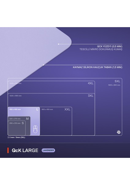 qck Large Gaming Oyuncu Mouse Pad - Lila indirimleri