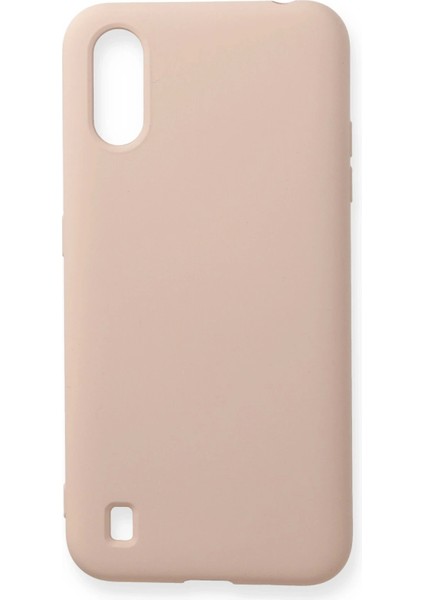 Bfs Samsung Galaxy A01 Kılıf Nano Içi Kadife Silikon - Pudra