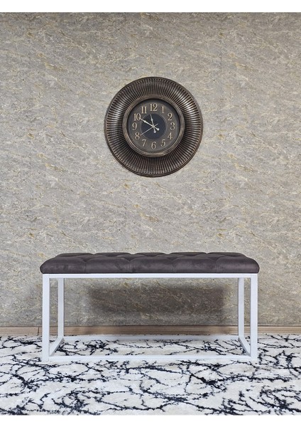 Beyaz Boyalı Diktörtgen 100 cm x 40 cm Oturak Puf - Bench - Makyaj Oturağı - Oturak Kahverengi Renk 100 x 40 Boyut/ebat modelleri