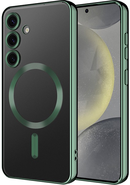 Samsung Galaxy A15 Için Magsafe ile Uyumlu Kılıf Kamera Lensli Korumalı Şeffaf Silikon Kapak