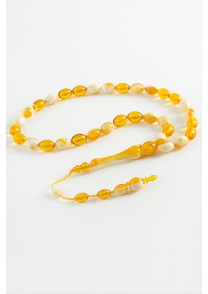 Ds-Derin Zeytin Şekilli Plastik Tesbih 8X11 Mm-Sarı fiyatları