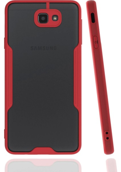 Bfs Samsung Galaxy J7 Prime Kılıf Platin Silikon - Kırmızı