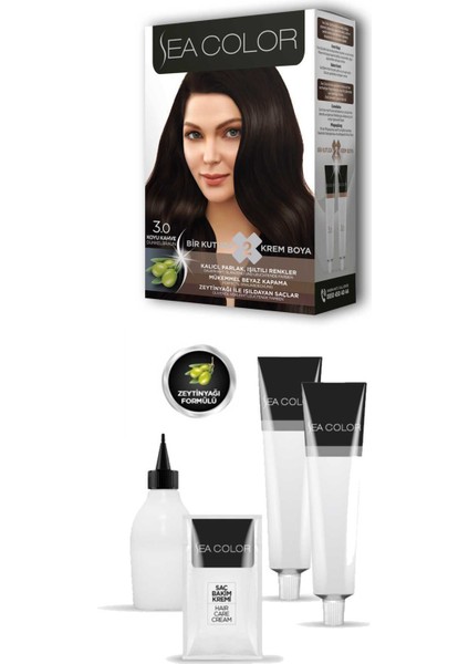 2 Tüp Krem Saç Boyası Seti Koyu Kahve No:3.0 fiyatları