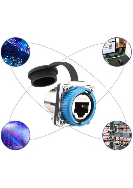 Powermaster PM-24597 Dişi - Dişi IP68 Su Geçirmez Metal RJ45 Konnektör