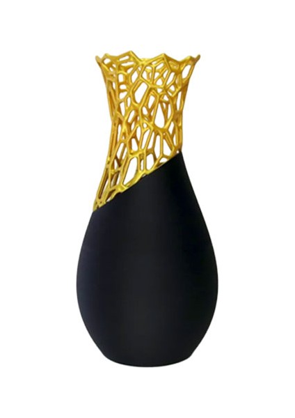 Aureth Vazo - Altın Desenli Modern Vazo