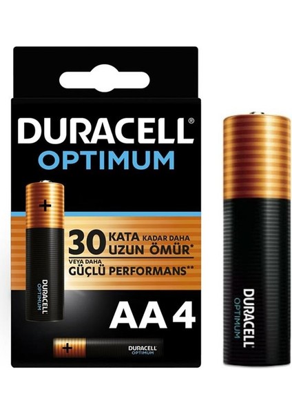 Duracell Optimum 1.5 Volt Alkalin Aa 4’lü Ince Kalem Pil MX1500