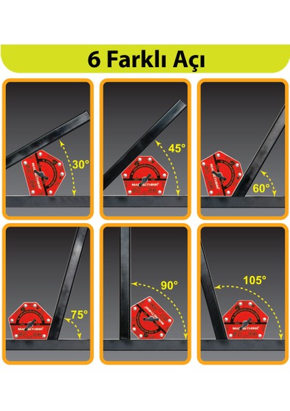 Aç Kapa Özellikli 6 Açılı Kolay Temizlenebilen Güçlü Mıknatıslı Kaynak Tutucu Manyetik Kaynak Gönyesi - Kırmızı Renk - 1 Adet fiyatları