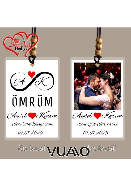 Kişiye Özel Isimli, Fotoğraflı ve Sözlü Araba Süsü - Araba Dikiz Aynası Süsü - Size Özel Hediye modelleri